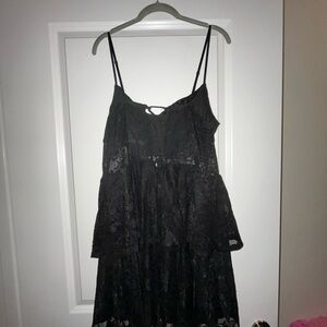 Plus Size Black Lace Corset Dress